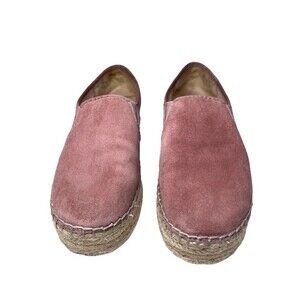 Sam Edelman Carrin Suede Platform Espadrilles Shoes Pink Women Size 8M Slip On